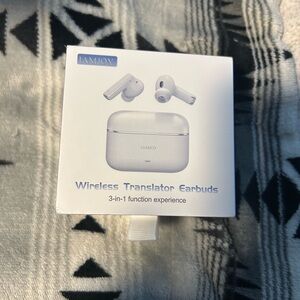 White Wireless Translator Earbuds